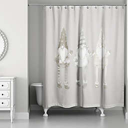 Designs Direct 71-Inch x 74-Inch Neutral 3-Gnome Shower Curtain in Grey