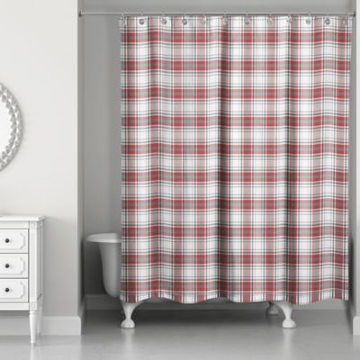 Red Plaid Shower Curtain Bed Bath, Red Blue Plaid Shower Curtain