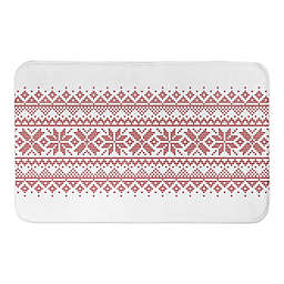 Designs Direct 21" x 34" Knit Snowflakes Bath Mat in Red