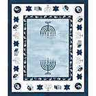 Alternate image 2 for Laural Home Happy Hanukkah Tablecloth in White/Light Blue