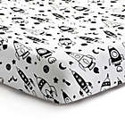 Alternate image 0 for Norani&reg; Space Organic Cotton Fitted Crib Sheet in Black/White