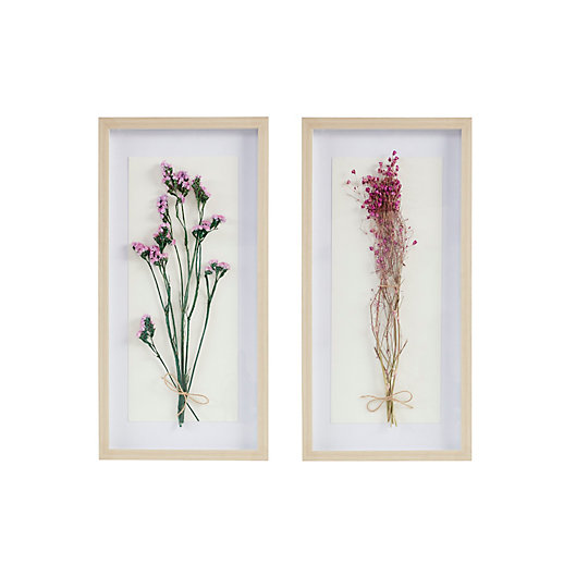 Alternate image 1 for Madison Park® Avant Garden 12-Inch x 24-Inch Floral Natural Shadowbox in Multi (Set of 2)