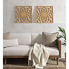 Alternate image 1 for Madison Park&reg; Lotus Medallion 20-Inch x 20-Inch Wood Wall Decor in Natural (Set of 2)