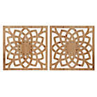 Alternate image 0 for Madison Park&reg; Lotus Medallion 20-Inch x 20-Inch Wood Wall Decor in Natural (Set of 2)