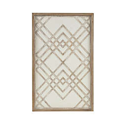Madison Park® Exton 20-Inch x 32-Inch Geo Carved Wood Panel Wall Decor in Natural/White