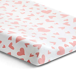 Norani® Organic Cotton Changing Pad Cover in Pink Hearts