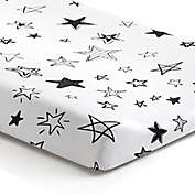 Norani&reg; Stars Organic Cotton Changing Pad Cover in Black/White