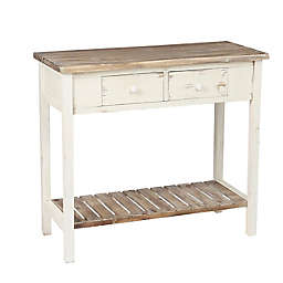 2-Drawer Vintage Console Table in Off White