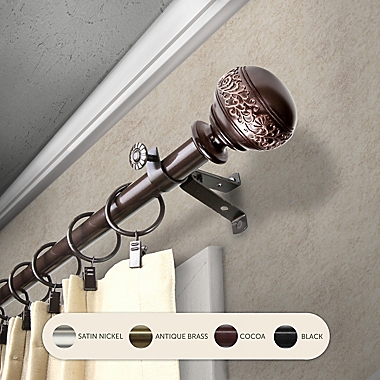 Rod Desyne Naomi 28 to 48-Inch Single Curtain Rod Set in Cocoa. View a larger version of this product image.