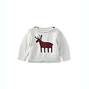 Tea Collection Moose Baby Sweater in Ivory