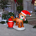 Alternate image 1 for National Tree Company&reg; 4-Foot Dog and Fire Hydrant Inflatable Christmas Lawn Decoration