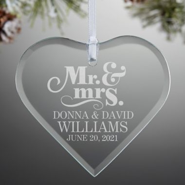 The Happy Couple Personalized Heart Ornament. View a larger version of this product image.