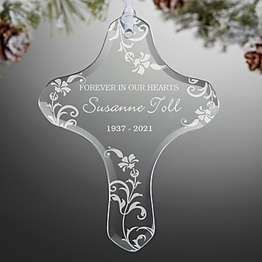 In Loving Memory Memorial Cross Christmas Ornament. View a larger version of this product image.