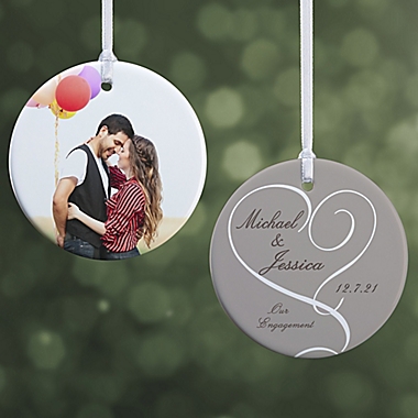 Our Engagement Photo 2-Sided Glossy Christmas Ornament. View a larger version of this product image.