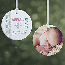 2-Sided Darling Baby Glossy Photo Christmas Ornament