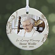 In Loving Memory Photo Memorial 1-Sided Glossy Christmas Ornament
