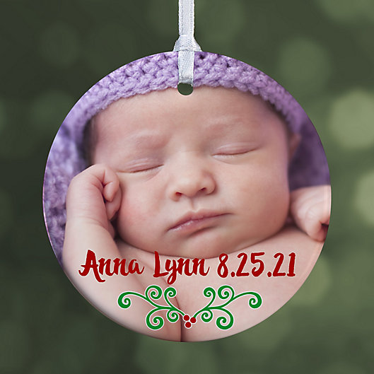 Alternate image 1 for Baby's 1st Christmas Calendar 1-Sided Glossy Christmas Ornament