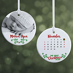 Baby's 1st Christmas Calendar 2-Sided Glossy Christmas Ornament