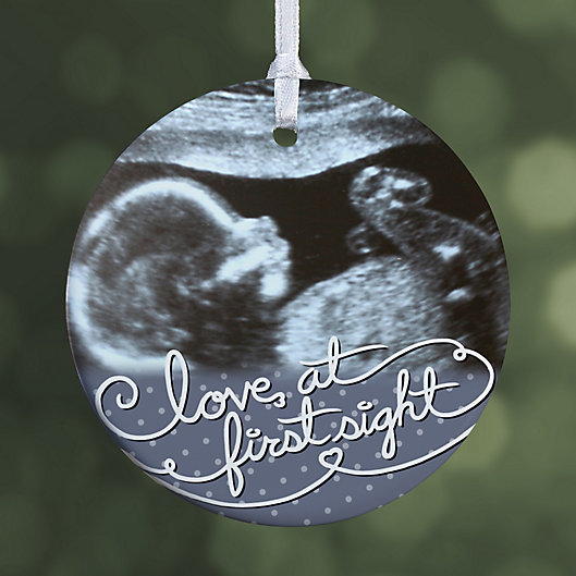 Alternate image 1 for Our Sonogram 1-Sided Glossy Photo Christmas Ornament
