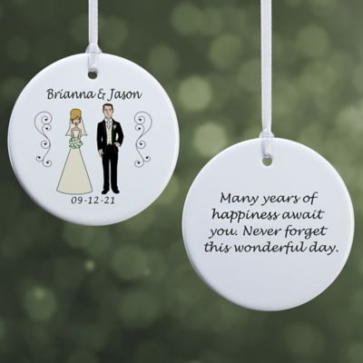 Wedding Party 2-Characters 2-Sided Glossy Christmas Ornament