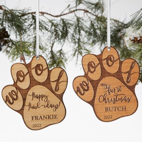 Favorite Pups Character Christmas Wood Slice Ornament2021