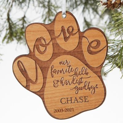 Hardest Goodbye Wood Pet Memorial Ornament