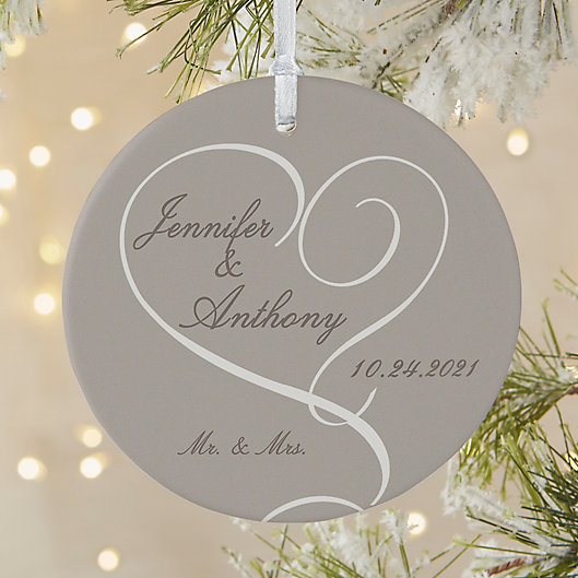 Alternate image 1 for Our Engagement 1-Sided Matte Christmas Ornament