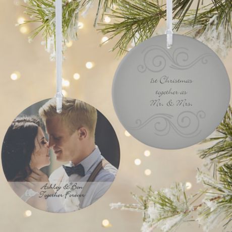 Mr & Mrs Kissing Wedding Personalized Ornament