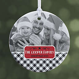 1-Sided Glossy Farmhouse Personalized Christmas Ornament- Small