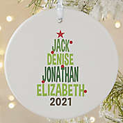 Christmas Family Tree Personalized 1-Sided Matte Christmas Ornament