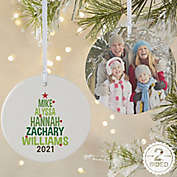 Christmas Family Tree Personalized 2-Sided Matte Christmas Ornament