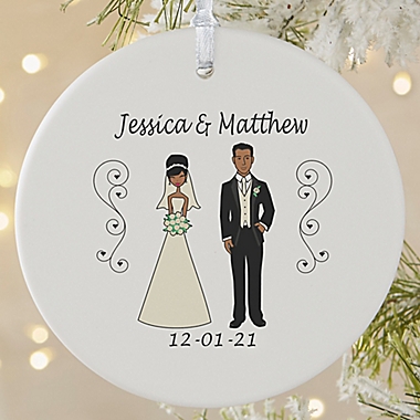 1-Sided Matte Wedding  Characters Personalized Ornament- Large. View a larger version of this product image.