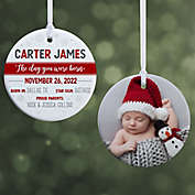 The Day You Were Born Personalized 2-Sided Glossy Christmas Ornament