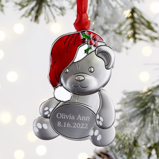 My First Christmas In College Ornament 2022 Tax My First Christmas Personalized Teddy Bear Ornament | Bed Bath & Beyond