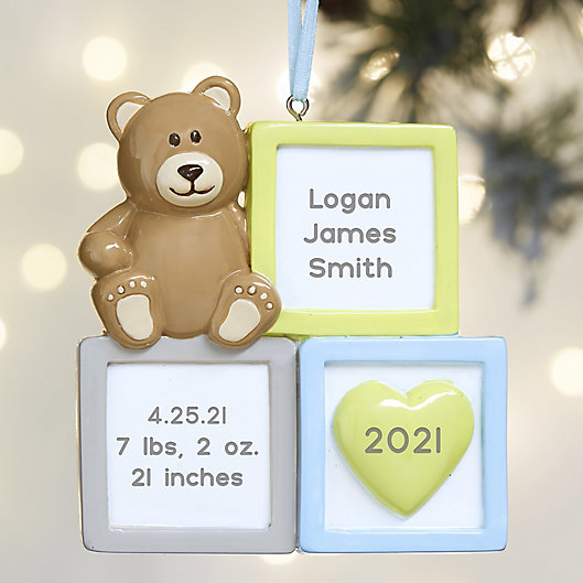 Alternate image 1 for Baby Boy Blocks© Personalized Ornament