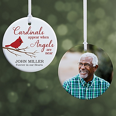 Cardinal Memorial Personalized Ornament- 2.85&quot; Glossy - 2 Sided. View a larger version of this product image.