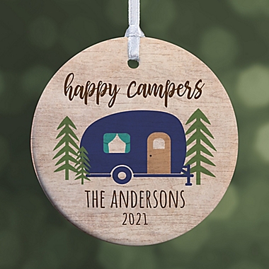 Happy Camper Personalized Ornament- 2.85&quot; Glossy - 1 Sided. View a larger version of this product image.
