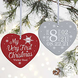 My Very First Christmas Personalized Baby Ornament- 3.625" Matte - 2 Sided