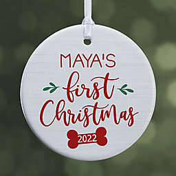 Dog's First Christmas 2.85-Inch Porcelain Christmas Ornament