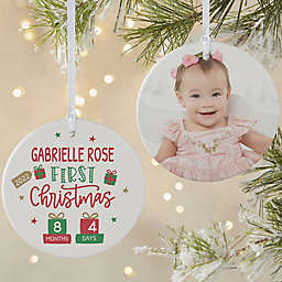Baby's First Christmas 3.75-Inch 2-Sided Porcelain Christmas Ornament