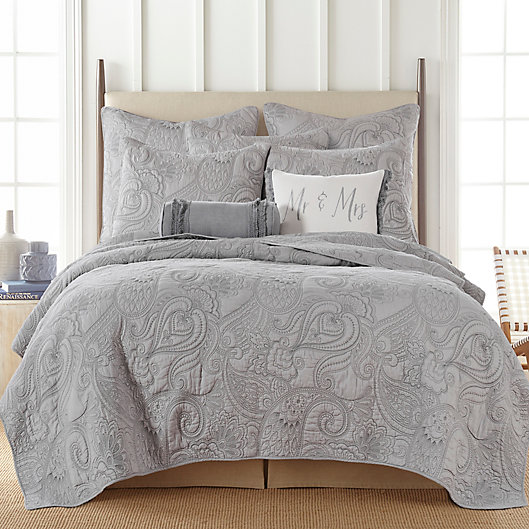 Alternate image 1 for Levtex Home Perla 2-Piece Reversible Twin Quilt Set in Grey
