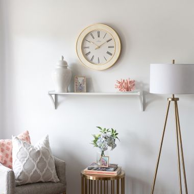 Everhome&trade; 26-Inch Round Coastal Wall Clock in Cream White. View a larger version of this product image.