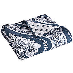 Levtex Home Abelia Quilted Reversible Throw Blanket in Navy