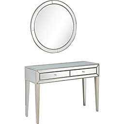 Alice 2-Piece Wall Mirror and Console Table Set in Silver