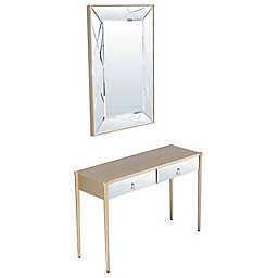 Camden Isle Insley Wall Mirror and Console Table Set in Gold