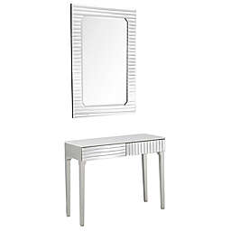 Camden Isle Carla Wall Mirror and Console Table Set in Silver