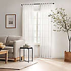 Alternate image 1 for Mechantile Willow 84-Inch Double Tab Light Filtering Window Curtain Panel in White