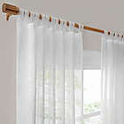 Alternate image 2 for Mechantile Willow 84-Inch Double Tab Light Filtering Window Curtain Panel in White