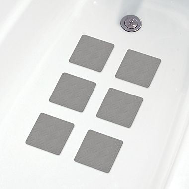 Simply Essential&trade; 6-Pack Safety Tub Treads in Alloy. View a larger version of this product image.
