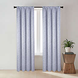 Everhome™ Frankie Solid 84-Inch Rod Pocket 100% Blackout Curtain Panel in Navy (Single)